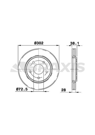 Braxis Ae0555 Ön Fren Diski Chrysler Grand Voyager V Dodge Journey K04779783ab