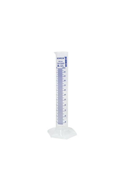 Borox Plastik Mezür 250 Ml - Uzun Form - Mavi Skala