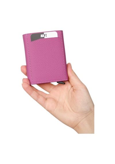 Mft Leather Hakiki Deri Erkek Mekanizmalı Cüzdan Retro 2660 Flother Mat Pembe