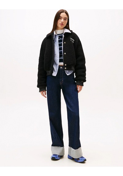 Tommy Hilfiger Tjw Teddy Kolej Stili Bomber Kadın Siyah Ceket Dw0dw21666bds Siyah