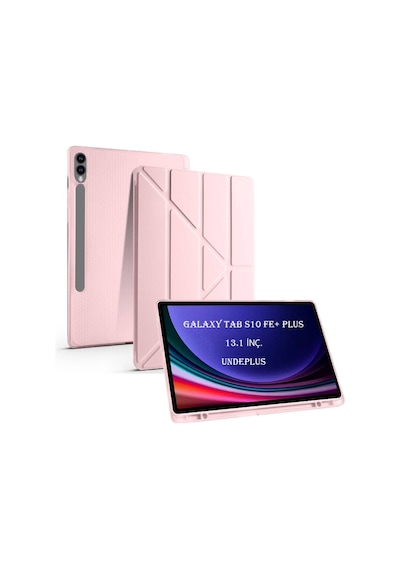 Samsung Uyumlu Galaxy Tab S10 Fe+ Plus Kılıf Kalem Bölmeli Trifolding Case X620 X626 Kapaklı