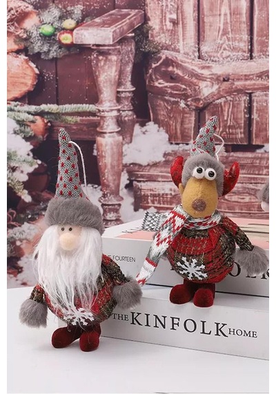 Yılbaşı Çam Ağacı Süsü Noel Baba Ayaklı Dekor Süs 17 Cm 1 Adet