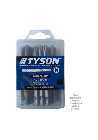 Kupa Tyson Vidalama Ucu Bits Uç - T30 Tork - 7.5 Cm. - 3 Adet