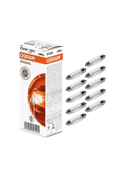 Favoriticaret 12V 5W 35Mm Sofit Tavan Plaka Ampulü 10 Adet  Osram 6418