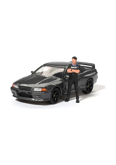 Mini Gt 1/64 Nissan Skyline Gt-r R32 Gunmetal W/ Matsuda Figure Tsugio Matsuda Collection
