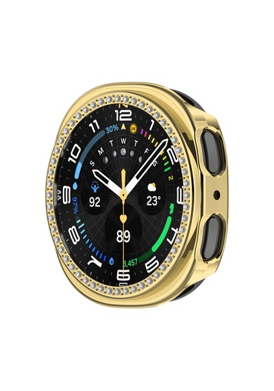 Samsung Galaxy Watch 8 40mm İle Uyumlu Zarif Kristal Taşlı Kasa Koruyucu Kılıf