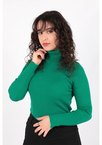 Fashion Friends 23k0288k1 Kadın Balıkçı Yaka Kazak 23K0288K1-R1938 Yeşil