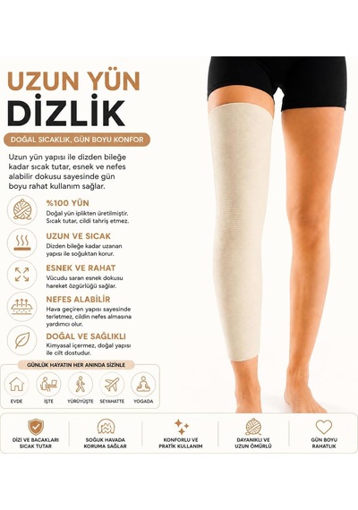 Tr Yün Termal Dizlik Kışlık Yünlü Sıcak Tutan Dizlik Diz Kireçlenmelerine Hassasiyetlarına Dizlik 2 Adet
