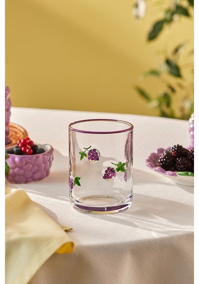 Grape Üzüm Desenli Meşrubat Bardağı 420 Ml Mor