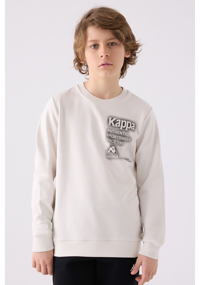 Kappa Erkek Çocuk Beyaz Sweatshirt 5274-45417 Beyaz
