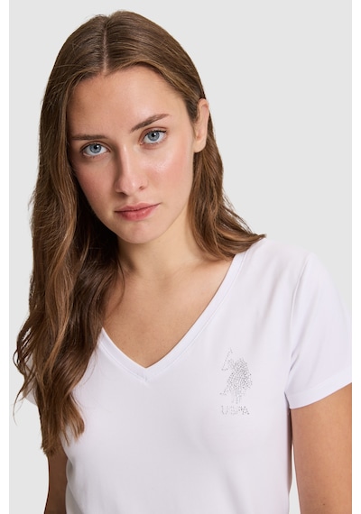 U.S. Polo Assn. U.s. Polo Assn. Kadın Beyaz Tişört Basic 50321817-vr013