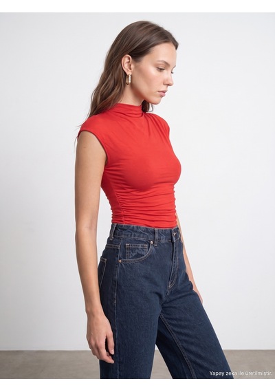 Dilvin 33211 Bra-free Büzgü Detaylı Top Kırmızı