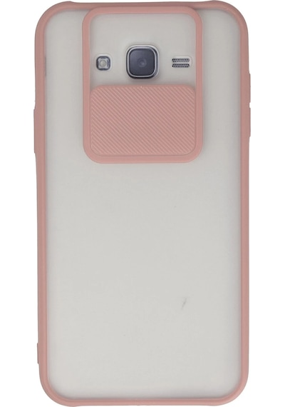 Newface Samsung Galaxy Uyumlu J7 Kılıf Palm Buzlu Kamera Sürgülü Silikon Semeglbl - 86 - Pembe