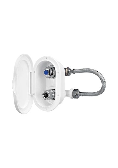 Case W/Cold Wat. Tap & Outlet. Str.Conn. W / Lid. White