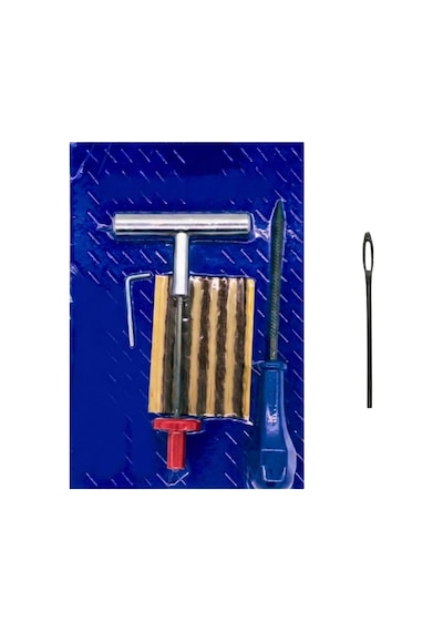 Dubleks Lastik Tamir Metal Set - 5 Adet Kısa Fitil - Fitil Atma Aleti Ve Yedek Ucu