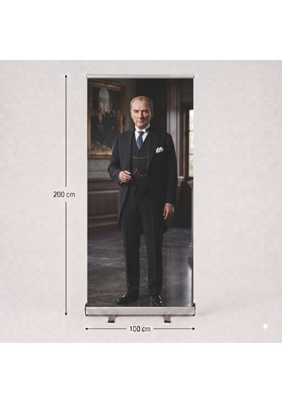 Atatürk Poster Baskılı Roll Up Banner 100x200cm No:5 Diğer