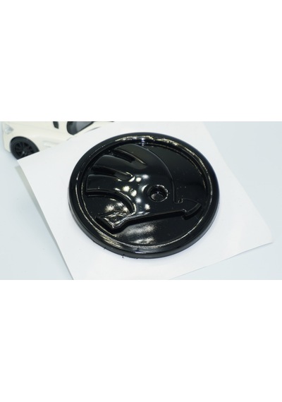 Dk Tuning Skoda Bagaj 8cm Yeni Nesil Parlak Siyah Logo Amblem