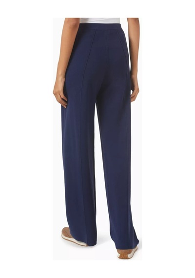 12storeez Relaxed Fit Merino Yünü Karışımlı Pantolon, Geniş Paça Ve Lastikli Bel Lacivert