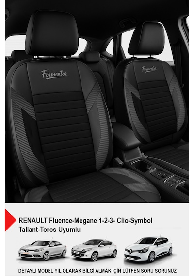 Formentor Tay Tüyü Oto Koltuk Kılıfı Renault Fluence-megan 1-2-3-clio-symbol-tailant-toros Carbon