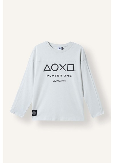 Defacto Playstation Lisanslı Baskılı Oversize Bisiklet Yaka Uzun Kollu Tişört Erkek Çocuk I3679a826wngr477 Gri-gr477