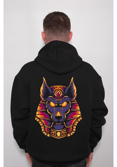 Anubis Mısır Egypt Piramit Firavun Köpek Sweatshirt Unisex Kapüşonlu Hoodie 001