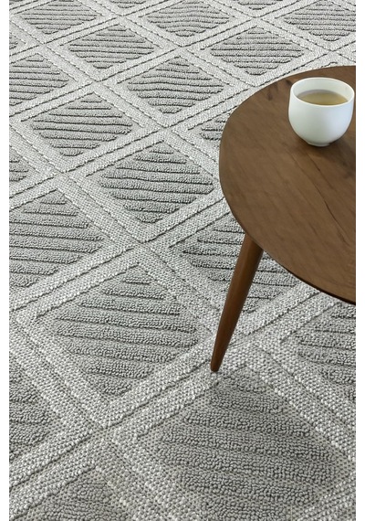 Lola İskandinav Dokuma Bukleli Gri Modern Kaymaz Salon Halısı Mutfak Halısı Koridor Halısı Yolluk Diğer