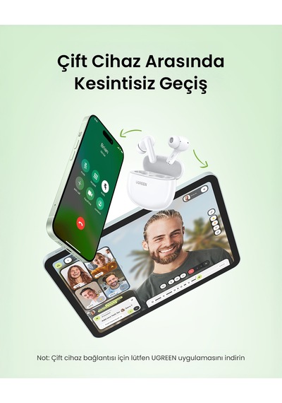 Ugreen Hitune P3 Yapay Zeka Gürültü Engelleyici Kablosuz Kulak İçi Kulaklık
