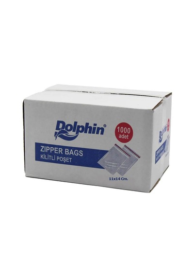 Dolphin Kilitli Şeffaf Buzdolabı Kilitli Saklama Poşeti Torba - 11x14 Cm. - 1000 Adet - Kutu