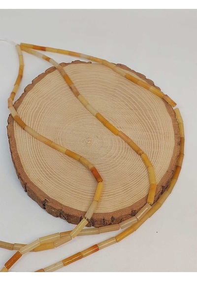 Bileklik Boy Akik Taşı Silindir Kesim 4x12.5mm Yarım Dizi 49362 18cm Uzunluğundadır Çok Renkli