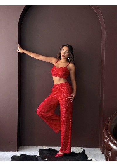 Verymoda F 1978 Pullu Pantollon Kırmızı
