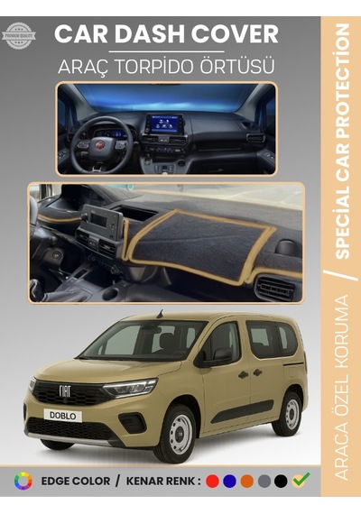 Fiat Doblo 2023+ Torpido Örtüsü Ön Göğüs Torpido Koruma Çatlamayı Engeller Tam Uyum Hızlı Montaj - 652 Stiloto