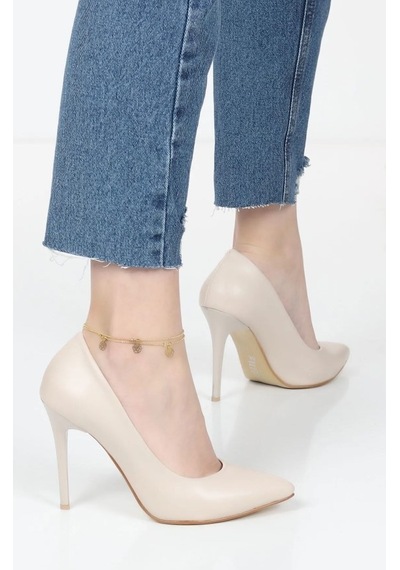 Asya Kadın İnce Topuklu Stiletto Ayakkabı Bej