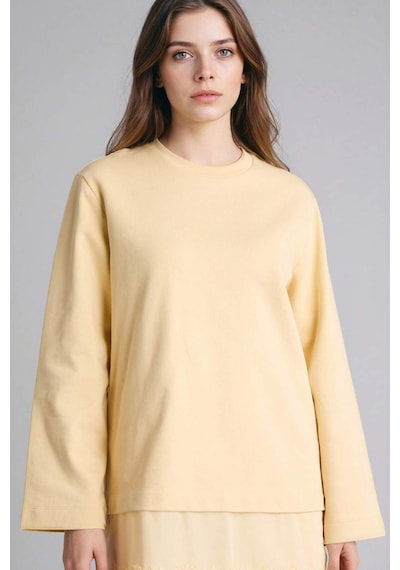 Defacto Regular Fıt Bisiklet Yaka Sweatshirt Tunik G9248ax26spyl252 Sarı-yl252