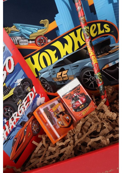 Dekomus Özel Kutulu Yeni Sezon Lisanslı Hot Wheels Kırtasiye Seti Ahşap