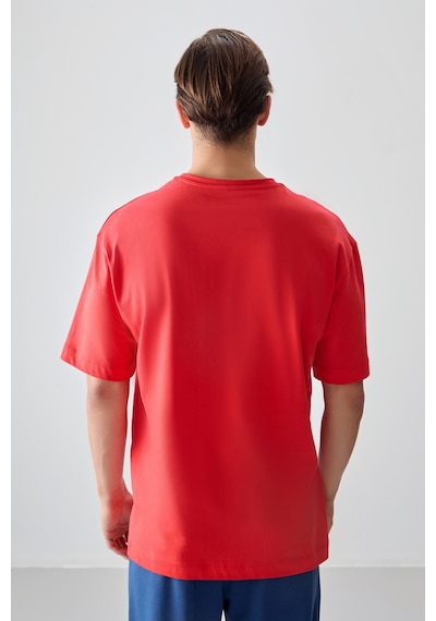 Air Jones Tommy Life Fiesta %100 Pamuk Kalın Yumuşak Dokulu Oversize Fit Baskılı Erkek T-shirt - 88358 Kirmizi Air Jones Tommy Life Fiesta %100 Pamuk Kalın Yumuşak Dokulu Oversize Fit Baskılı Erkek T-shirt - 88358 Kirmizi
