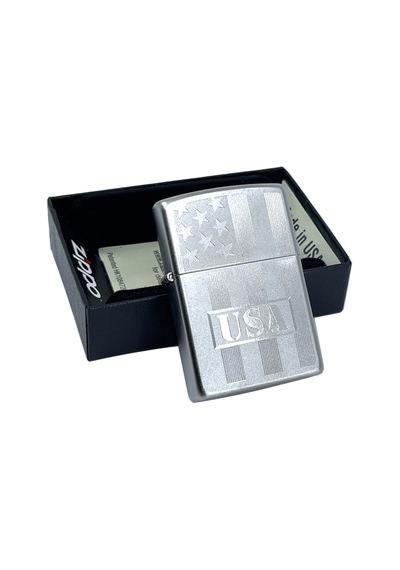 Zippo A.b.d Bayrağı Dizayn Çakmak Gri