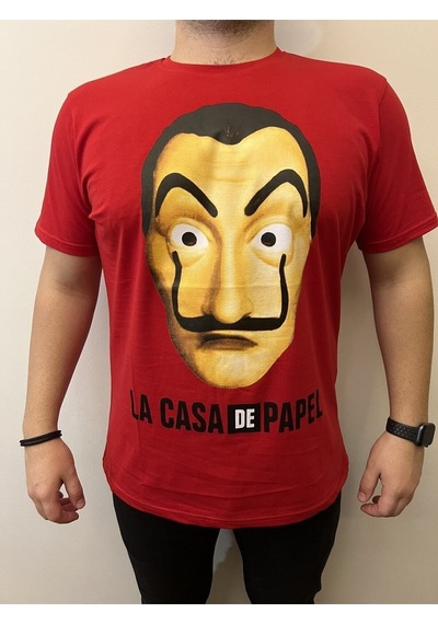 Noıssey Mavi Etiket T-shirt La Casa De Papel Maske 000002-tsy Kırmızı