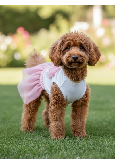 Rosie Pink Tütü Köpek Kıyafeti Pembetütülü Elbise Küçük Irk Köpekler İçin