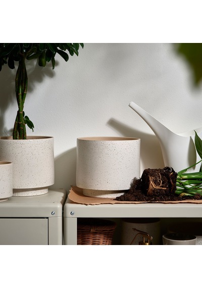 Ikea Sandkorsbar Seramik Saksı Bej 19 Cm İç Ve Dış Mekan Kullanımı İçin