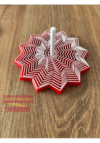 Hareketli Fidget Stress Yıldız Dönen Stres Oyuncağı, Dikkat Ve Odaklanma Oyuncağı Kırmızı-beyaz