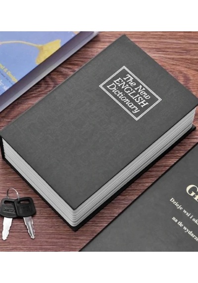 Kitap Görünümlü Gizli Kasa Çelik Para Mücevher Altın Kutusu-Siyah