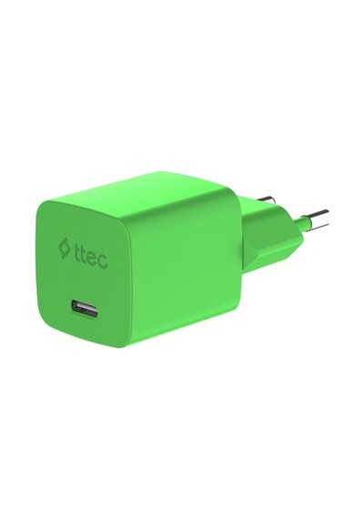 Smartcharger Gan 20w Pd Seyahat Hızlı Şarj Aleti + Usb-c - Lightning 120cm Kablo Neon Yeşil
