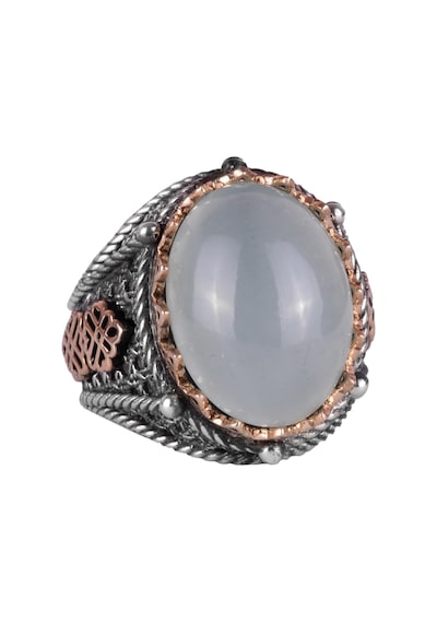 Doğal Cabochon Akuamarin Taş Yüzük, Huzurlu 925k Katı Gümüş Erkek Yüzüğü, Sakin Deniz Tasarımı Gümüş