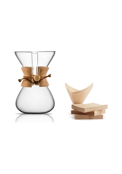 3. Nesil Kahve Demleme Seti - Pour Over 5Kupa+Filtre+Kettle+Kahve
