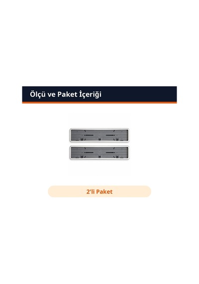 Trobus Plaka Altlığı Çerçeveli Plakalık 2'li Gri