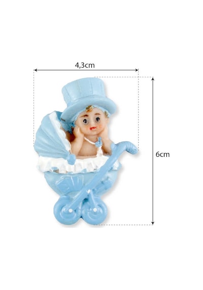 Bebek Pusetli ve Şapkalı Magnet Mavi Pk:20-Kl:720 Mavi