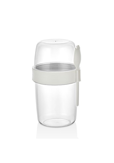 Yoğurt Kabı Seti 300 Ml + 600 Ml Taşınabilir, Bpa İçermeyen Kahvaltı Ve Ara Öğün Kabı Gri