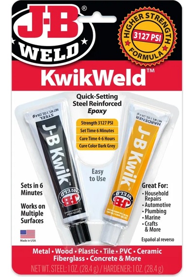 Jb Weld Kwik Weld - Çiftli Etkili Güçlü Hızlı Yapıştırıcı - Metal - Ahşap - Plastik - Seramik Yapıştırıcısı