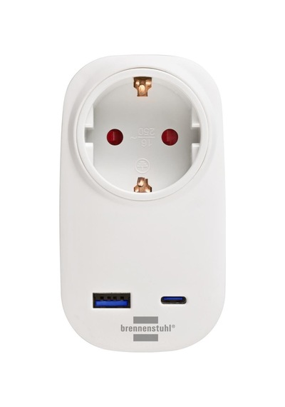 Brennenstuhl Premium Serisi Tek Soketli 20w Hızlı Şarj Özellikli 1 Typ-c + 1 Usb' Li Şarj Korumalı Priz Yok