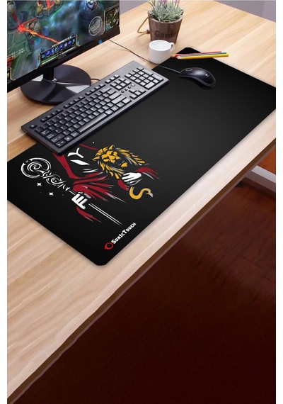 Sonictouch Ultragrand Derin Sarı Kırmızı Siyah Dikişsiz Xl Gaming Oyuncu Klavye Mouse Pad 40x65cm Mousepad